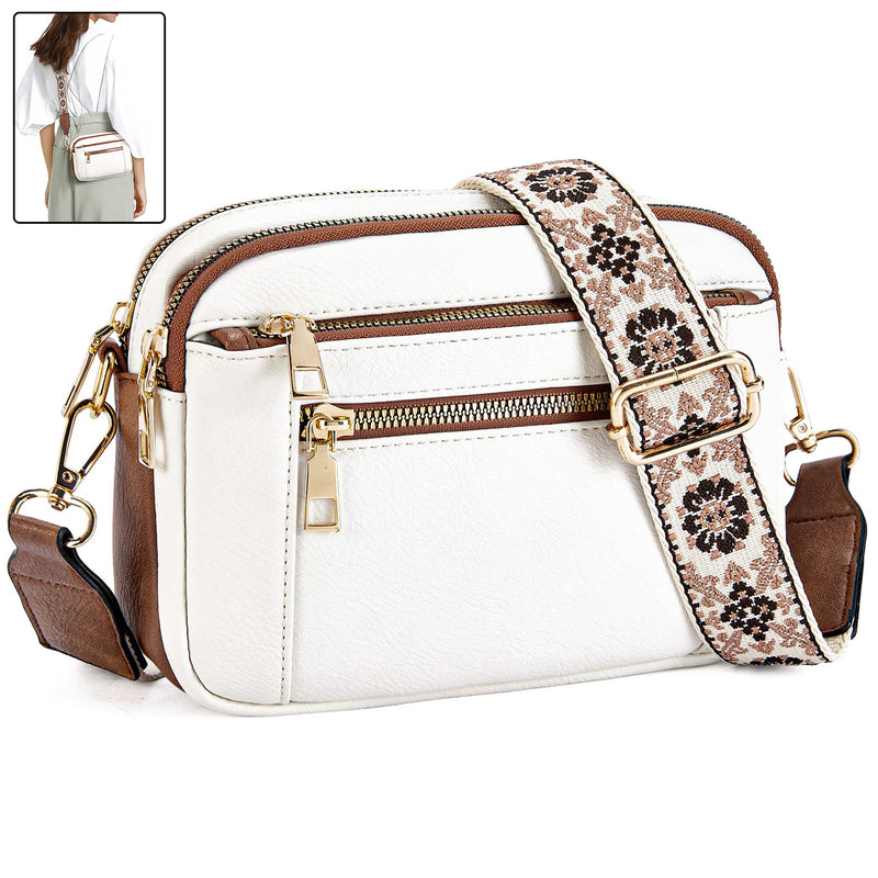 Sac Bandoulière Triple Zip — Broderie Florale